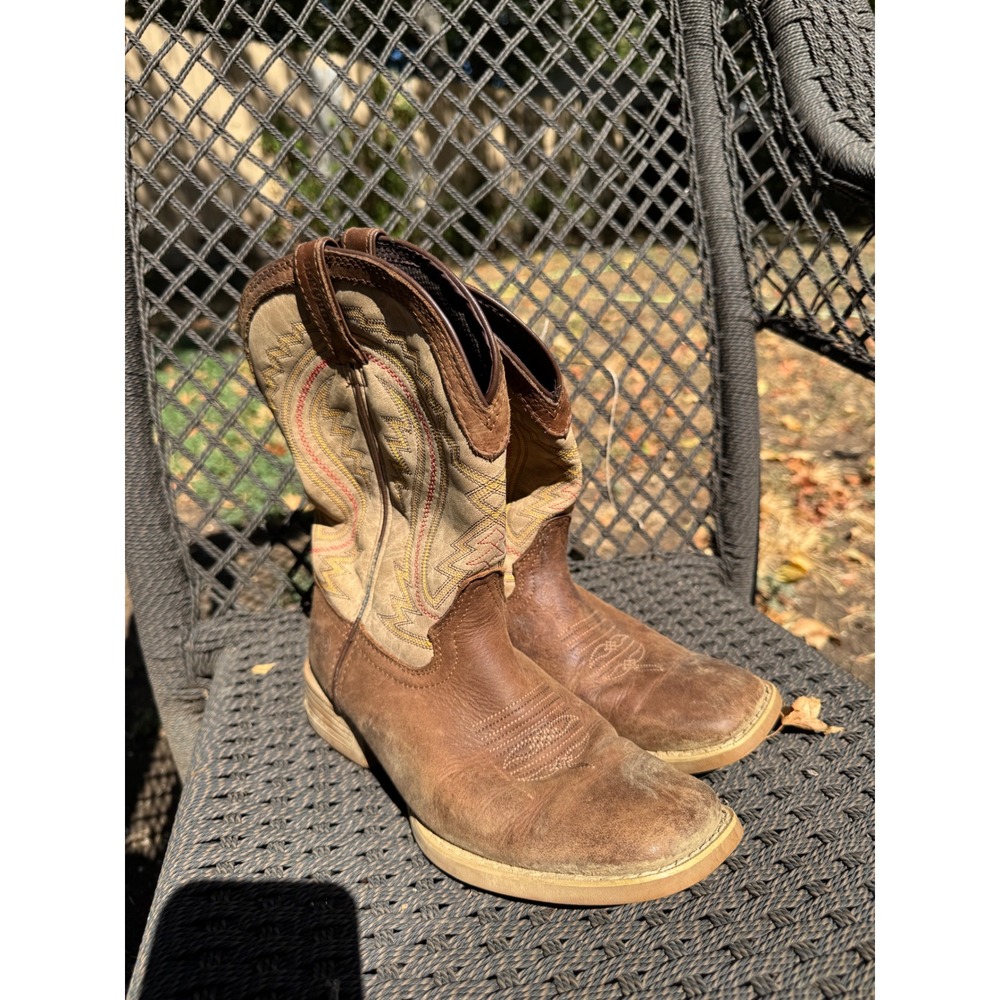 Durango Lil Durango Kids Brown Leather Western Cowboy Boots Square Toe